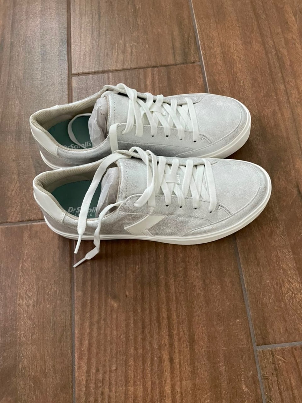 Dr. Scholl's Madison Lace Sneakers in Silver and White - Picture 7 of 11